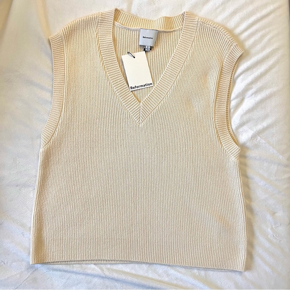 Reformation knitted v-neck sweater vest